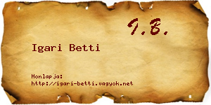 Igari Betti névjegykártya